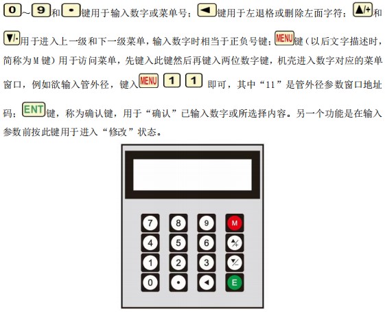 消防管道流量計(jì)按鍵面板說明圖